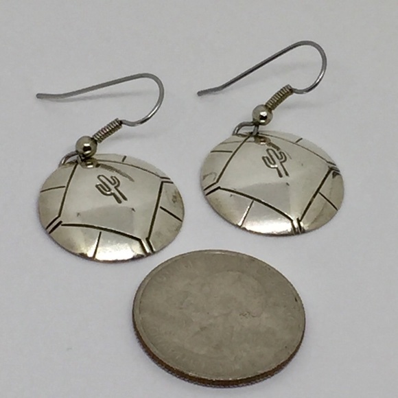 Vintage Sterling Silver Cactus Earrings - Picture 3 of 4